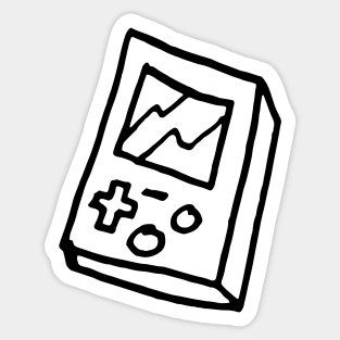 Retro Game Device Line Drawing Sticker